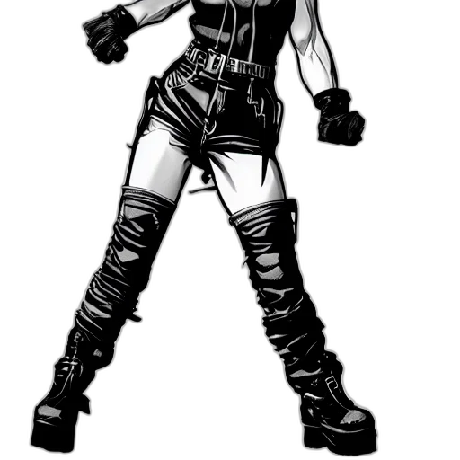 weapon, jacket, robot, staff transparent PNG cut-out