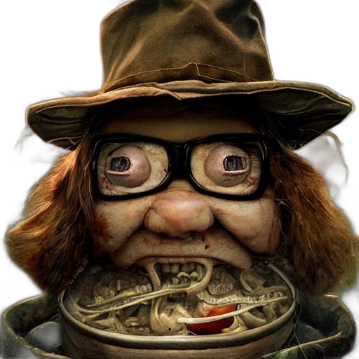 face, mask, hat, staff transparent PNG cut-out