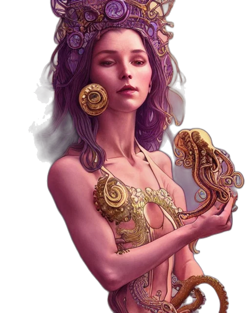 jewelry, crown, dress, fantasy art transparent PNG cut-out