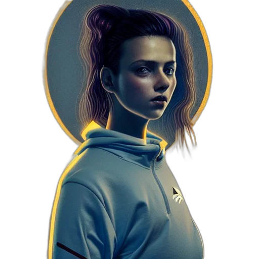 jacket, face, jewelry, staff transparent PNG cut-out
