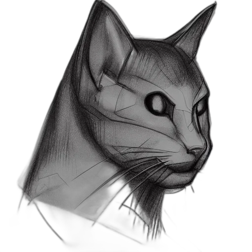 animal, creature, face, pencil sketch transparent PNG cut-out