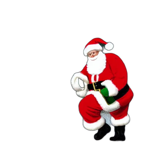 3d render, santa, claus, arriving transparent PNG cut-out