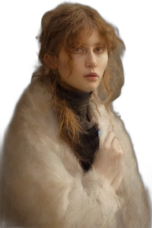 jacket, hair, face, jewelry transparent PNG cut-out