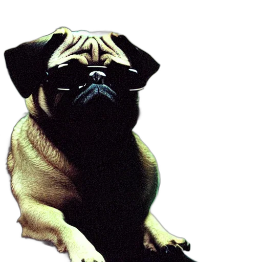 animal, photorealistic, portrait, pug transparent PNG cut-out