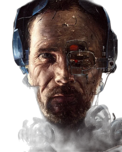 robot, face, mask, cyberpunk transparent PNG cut-out
