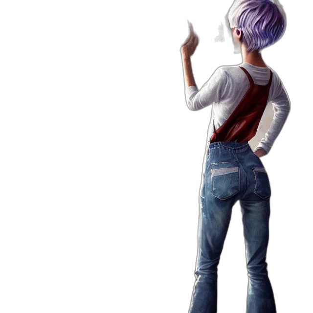 staff, jacket, weapon, robot transparent PNG cut-out
