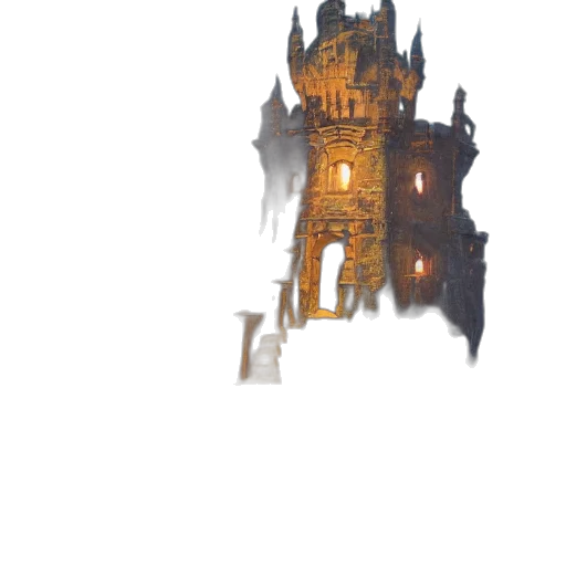 building, dragon, crown, staff transparent PNG cut-out