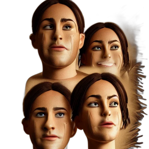 face, hair, mask, photorealistic transparent PNG cut-out