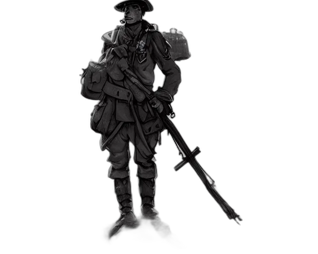 weapon, staff, jacket, robot transparent PNG cut-out