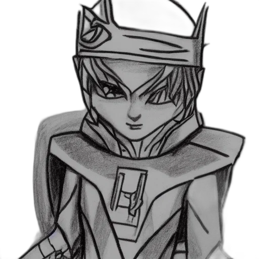 robot, crown, concept art, pencil sketch transparent PNG cut-out