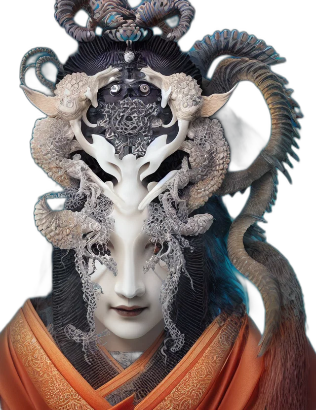 mask, dragon, face, creature transparent PNG cut-out