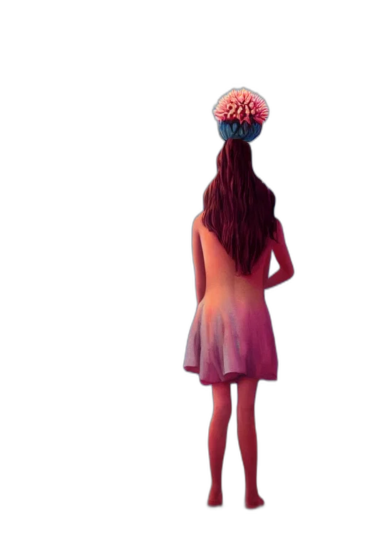 dress, crown, hair, creature transparent PNG cut-out