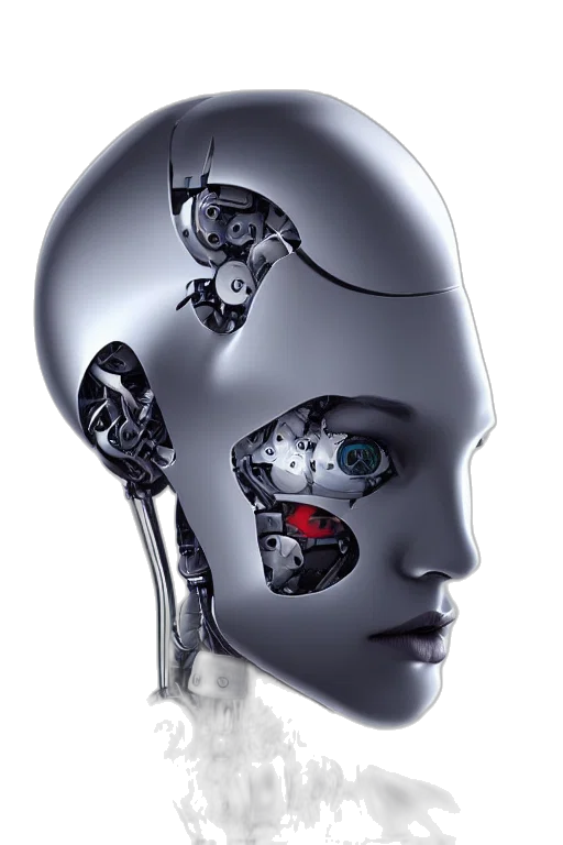 robot, face, mask, cyberpunk transparent PNG cut-out