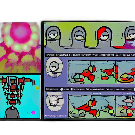 robot, concept art, pixel art, vaporwave transparent PNG cut-out