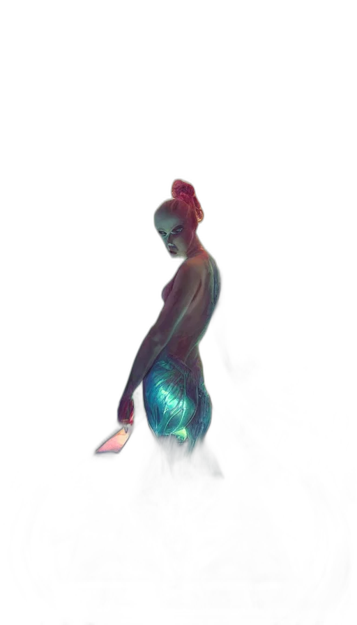 dress, creature, shoes, hair transparent PNG cut-out