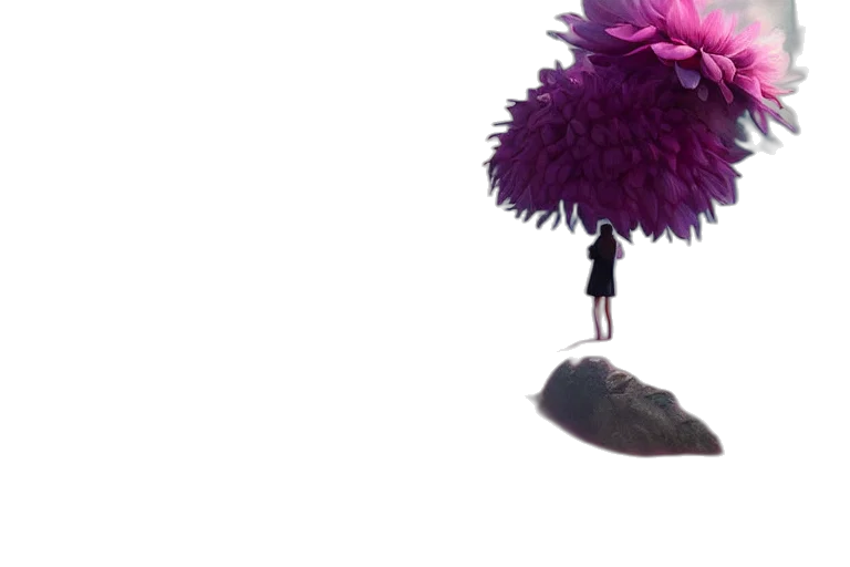 flower, umbrella, staff, hat transparent PNG cut-out