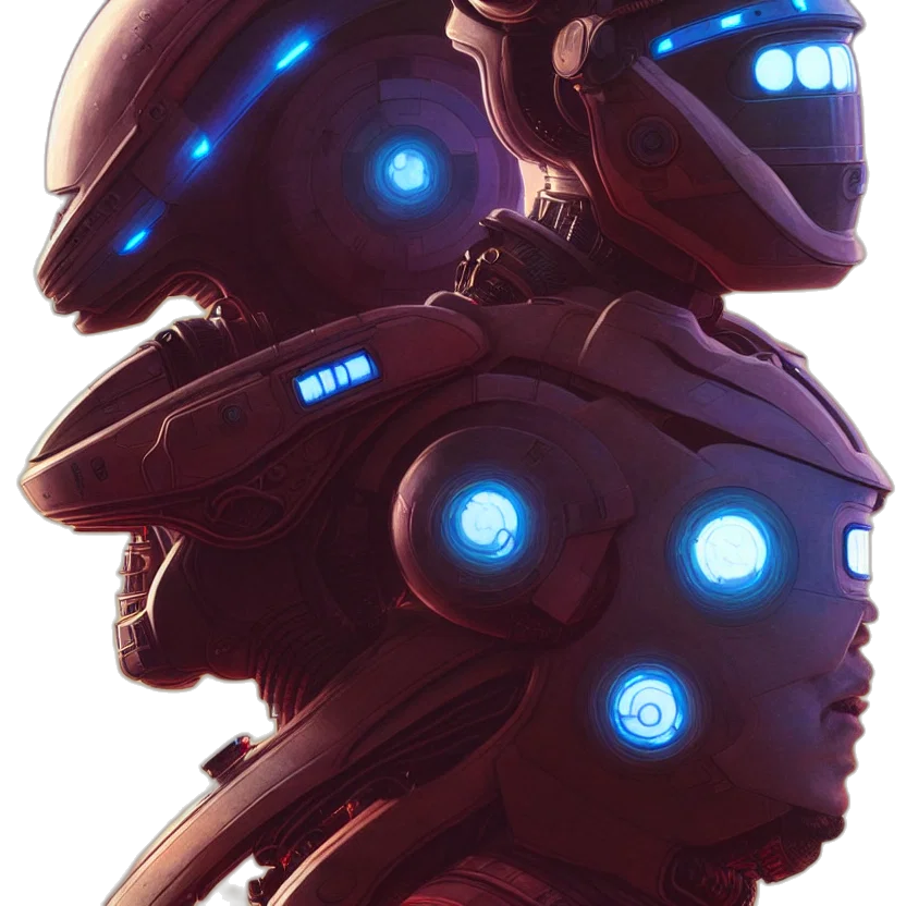 robot, weapon, face, mask transparent PNG cut-out