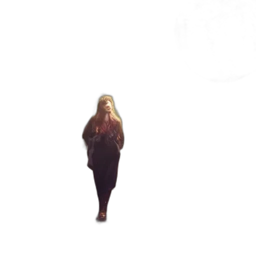 dress, jacket, creature, staff transparent PNG cut-out