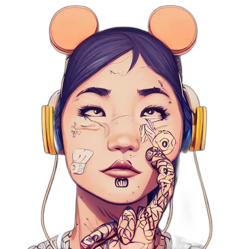 mask, face, cyberpunk, cartoon transparent PNG cut-out