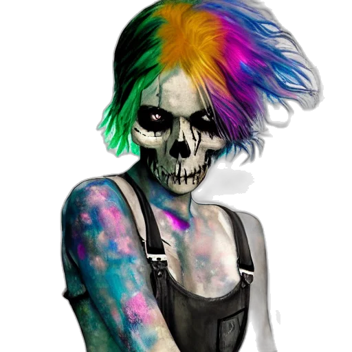 mask, face, watercolor, cyberpunk transparent PNG cut-out