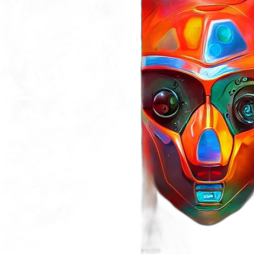 mask, robot, face, concept art transparent PNG cut-out
