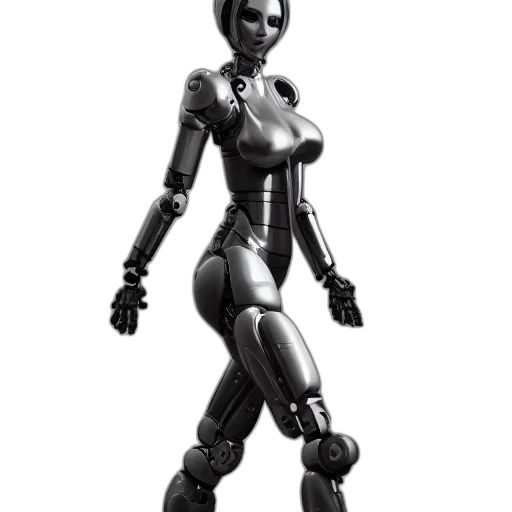 robot, concept art, 3d render, cyberpunk transparent PNG cut-out