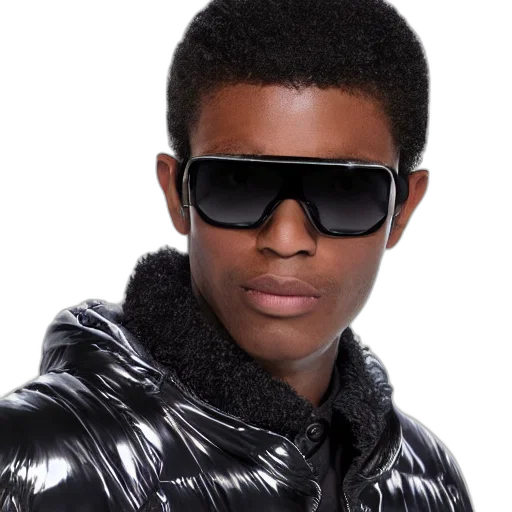 jacket, face, photorealistic, 3d render transparent PNG cut-out