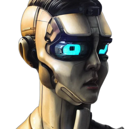 robot, mask, face, cyberpunk transparent PNG cut-out