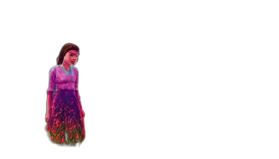 dress, hair, creature, face transparent PNG cut-out