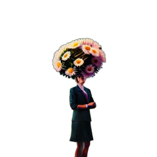 umbrella, hat, staff, dress transparent PNG cut-out