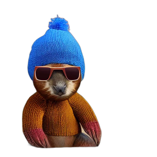 hat, animal, jacket, 3d render transparent PNG cut-out