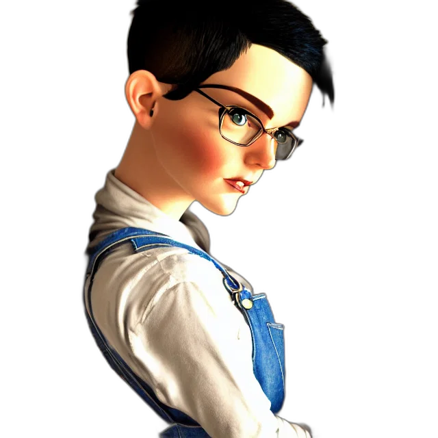 staff, jacket, face, 3d render transparent PNG cut-out