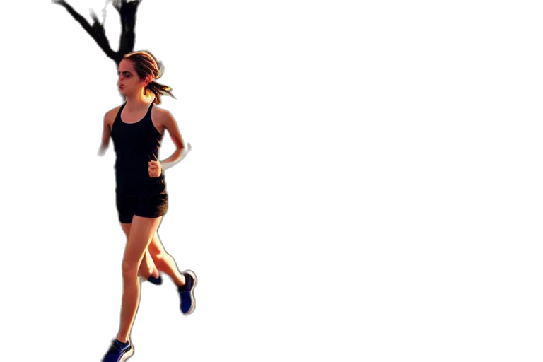 emma, watson, run, ultra transparent PNG cut-out