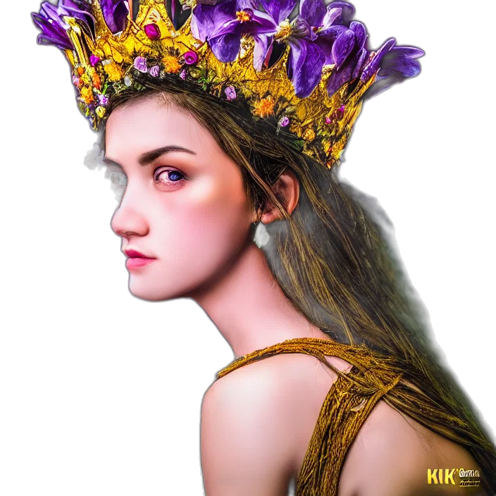 crown, jewelry, face, flower transparent PNG cut-out