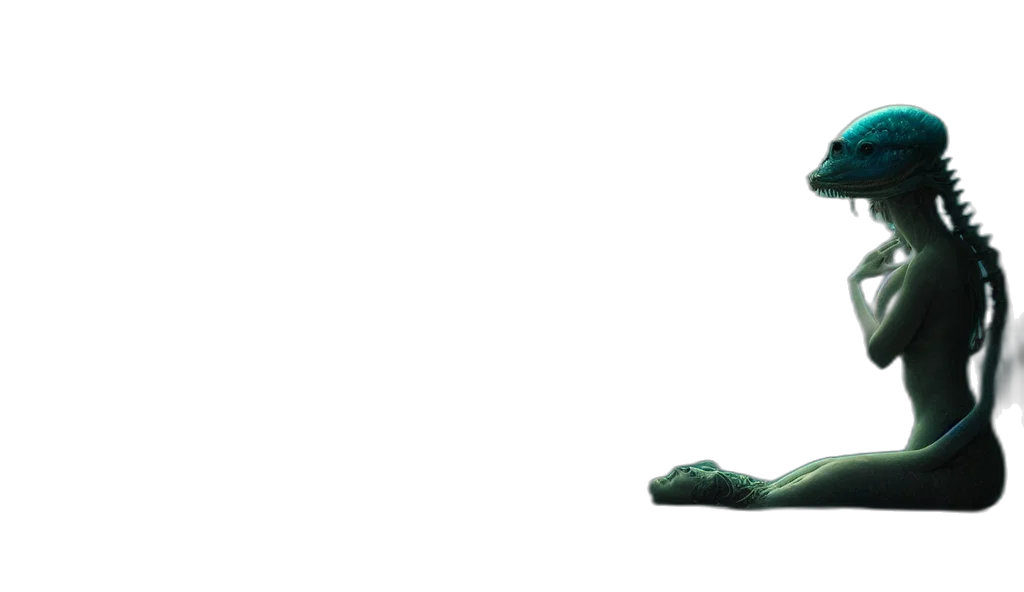 dragon, creature, shoes, staff transparent PNG cut-out