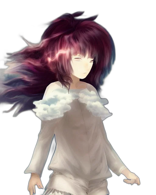 dress, hair, creature, flower transparent PNG cut-out