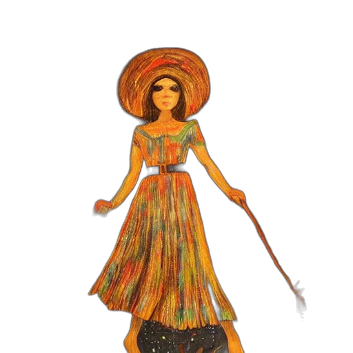 dress, staff, fantasy art, concept art transparent PNG cut-out