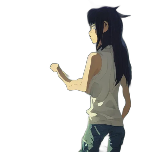 dress, jacket, weapon, staff transparent PNG cut-out