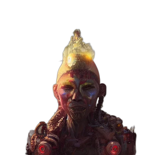 crown, mask, staff, face transparent PNG cut-out