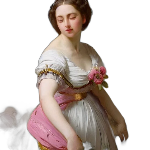 dress, jewelry, staff, oil painting transparent PNG cut-out