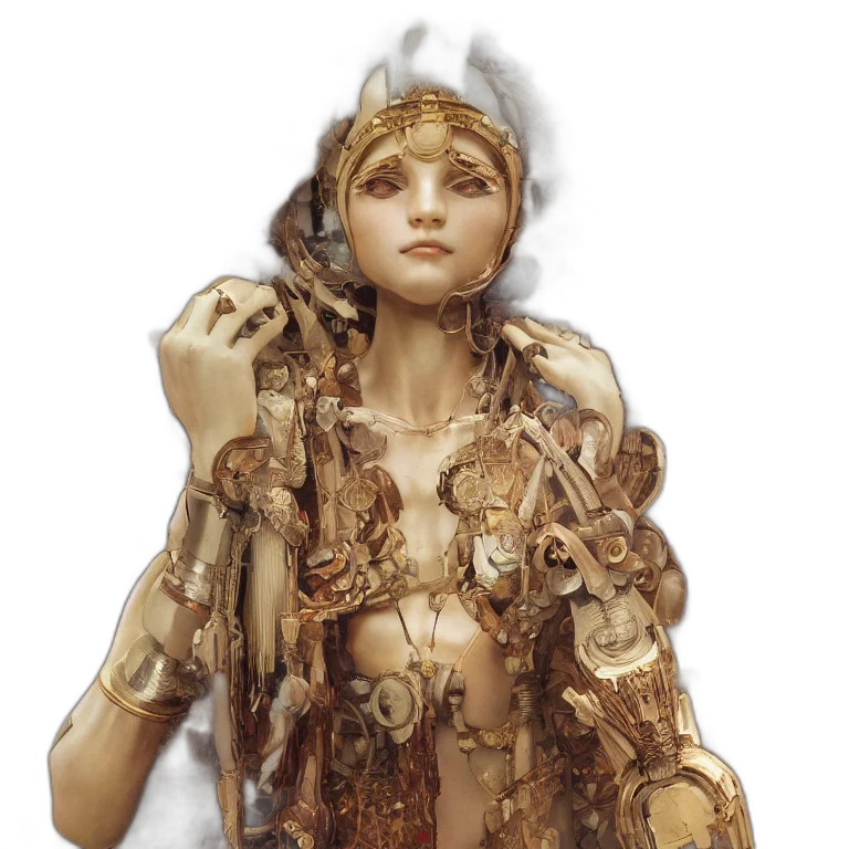 dress, jewelry, face, concept art transparent PNG cut-out