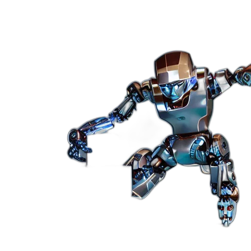 robot, 3d render, concept art, pixel art transparent PNG cut-out