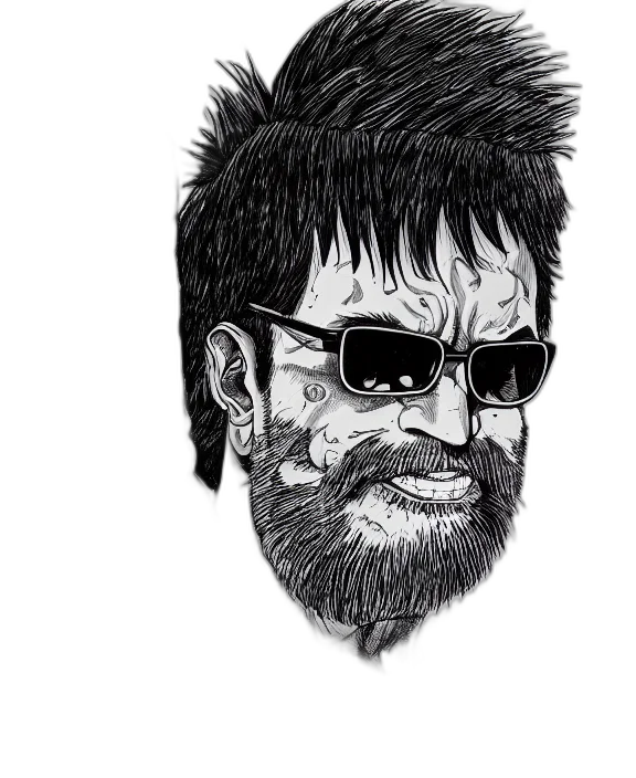 face, pencil sketch, cartoon, comic book art transparent PNG cut-out