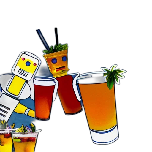 robot, 3d render, pixel art, vaporwave transparent PNG cut-out