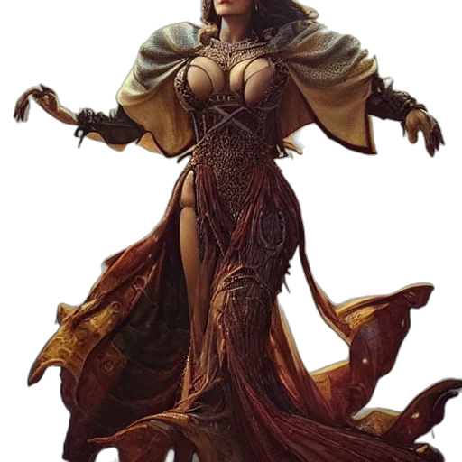 dress, dragon, jewelry, fantasy art transparent PNG cut-out