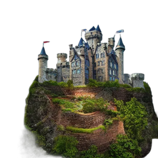 building, crown, concept art, 3d render transparent PNG cut-out