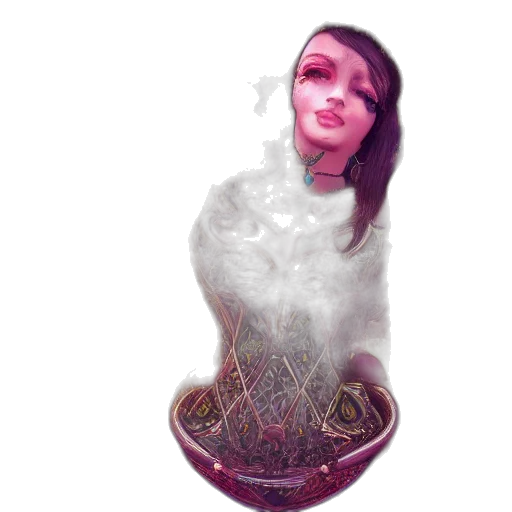 face, staff, bottle, dress transparent PNG cut-out