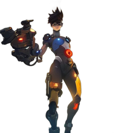 weapon, robot, staff, jacket transparent PNG cut-out