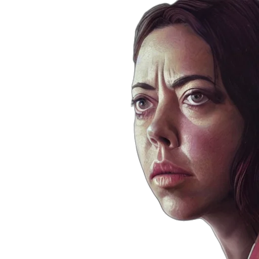 face, photorealistic, concept art, oil painting transparent PNG cut-out