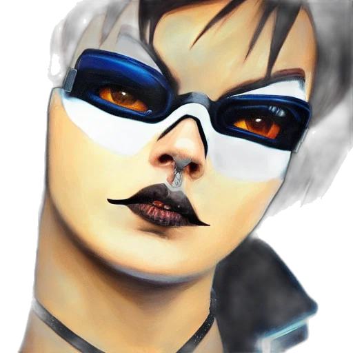 face, mask, robot, cyberpunk transparent PNG cut-out